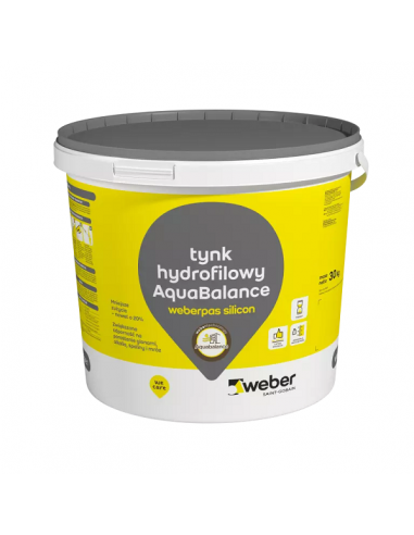 Tynk silikonowy hydrofilowy Weber.pas silicon AquaBalance 30 kg