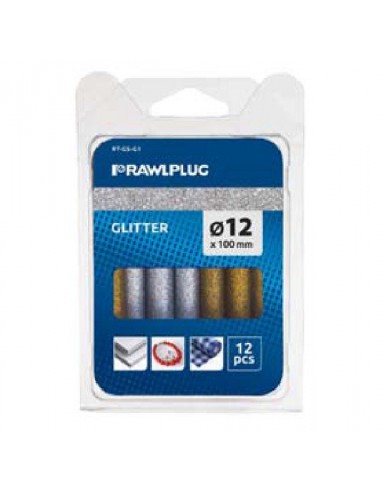 Klej w sztyfcie z brokatem RawlPlug (12 szt.)
