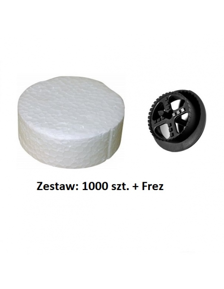 Zestaw: zaślepki styropianowe białe + frez